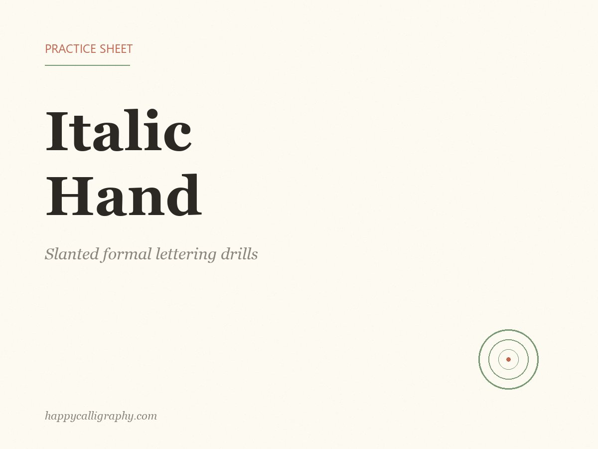 Italic Hand Practice Sheet